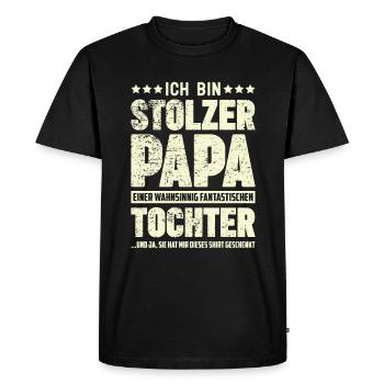 Papa & Tochter - Männer Premium Bio T-Shirt - Schwarz - Vorne - Nico (187cm)