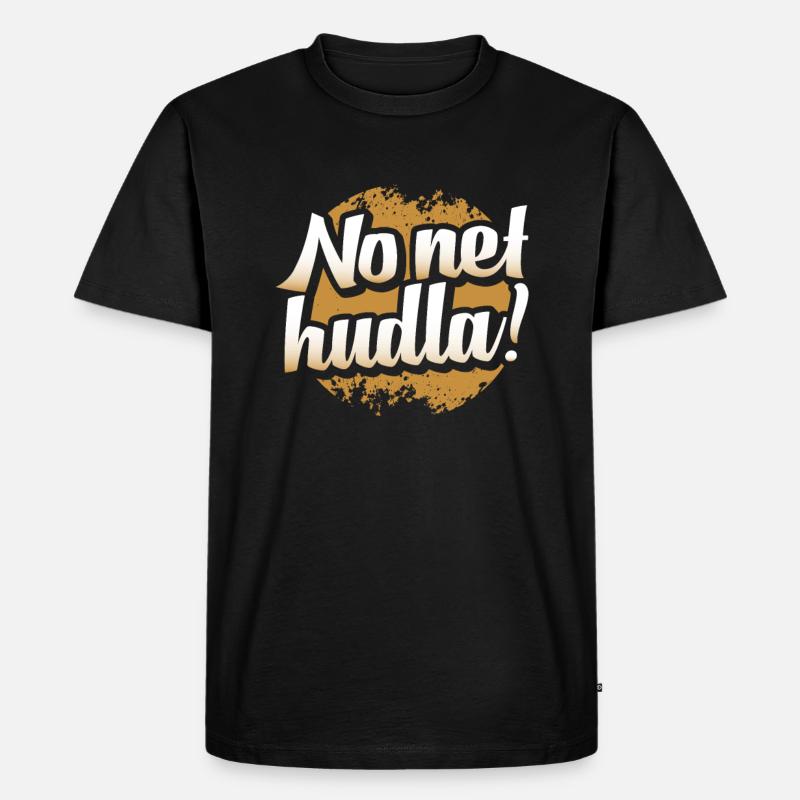 schwäbisch No net hudla! - Männer Premium Bio T-Shirt - Schwarz