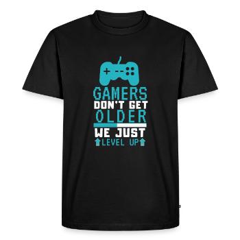 Birthday Get Older Gamer Level Up Gaming Fun - Men's Premium Organic T-Shirt - black - Front - Nico (187cm)
