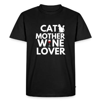 Cat Mother Lover Vin Cat Lover - T-shirt Premium bio Homme - noir - Devant - Nico (187cm)