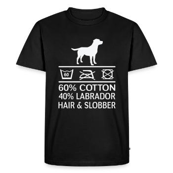 Poils de chien Labrador Drôle drôle propriétaire de chien - T-shirt Premium bio Homme - noir - Devant - Nico (187cm)