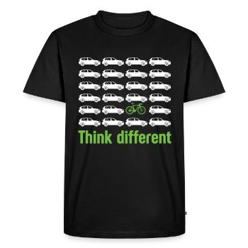 Bicycle Environmental Protection Climate Change Cyclist - Men's Premium Organic T-Shirt - black - Front - Nico (187cm)
