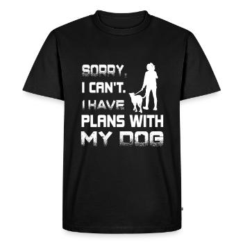 Dog owner dog owner TIerliebe Gassi Walking - Men's Premium Organic T-Shirt - black - Front - Nico (187cm)