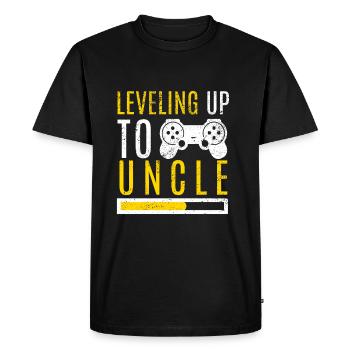 Level Up Uncle Family Nevhew Enfant Grossesse - T-shirt Premium bio Homme - noir - Devant - Nico (187cm)