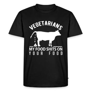 Anti végétarien Dit drôle Vegi Predator - T-shirt Premium bio Homme - noir - Devant - Nico (187cm)