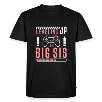 Level Up Big Sister Gamer Siblings Sis - Men's Premium Organic T-Shirt - black - Front - Nico (187cm)