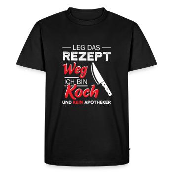 Recipe Cook Pharmacist Funny saying Culinary art - Men's Premium Organic T-Shirt - black - Front - Nico (187cm)