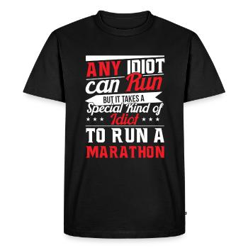 Marathon coureur marathon idiot coureur dire drôle - T-shirt Premium bio Homme - noir - Devant - Nico (187cm)
