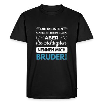 Frère cœur famille frère dire frères et soeurs Brudi - T-shirt Premium bio Homme - noir - Devant - Nico (187cm)