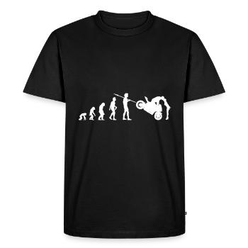 Evolution Biker Couple Motorcyclists Motorcycle Love - Men's Premium Organic T-Shirt - black - Front - Nico (187cm)