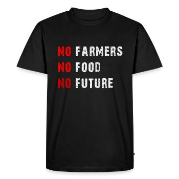 Aucun agriculteur Aucun aliment Aucun futur agriculteur Agriculteur - T-shirt Premium bio Homme - noir - Devant - Nico (187cm)