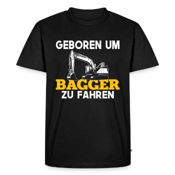 Opérateur de pelle énonciations chantier de construction de l'opérateur de pelle - T-shirt Premium bio Homme - noir - Devant - Nico (187cm)