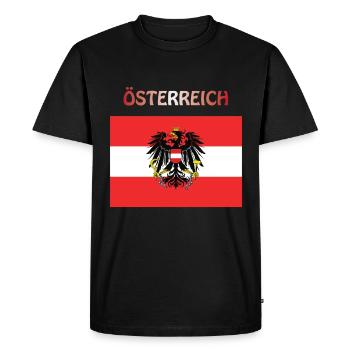 Drapeau autrichien Autriche Autriche Autriche - T-shirt Premium bio Homme - noir - Devant - Nico (187cm)
