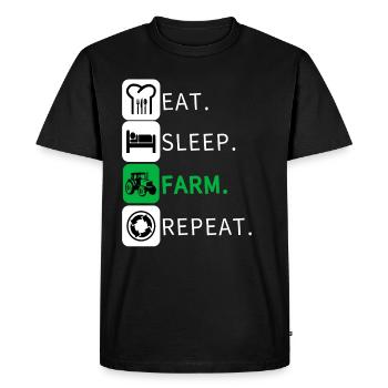 Eat Sleep Farm Repeat Farmer Farming Funny - Men's Premium Organic T-Shirt - black - Front - Nico (187cm)