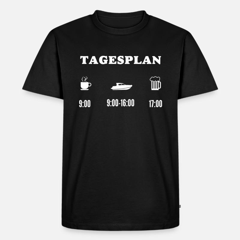 Motorboot Tagesplan Schiff Boot - Männer Premium Bio T-Shirt - Schwarz