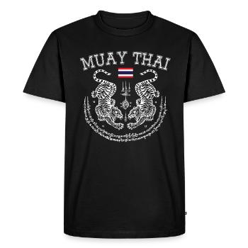 Muay Thai Tiger Thailand Kickboxing Martial Art - T-shirt Premium bio Homme - noir - Devant - Nico (187cm)