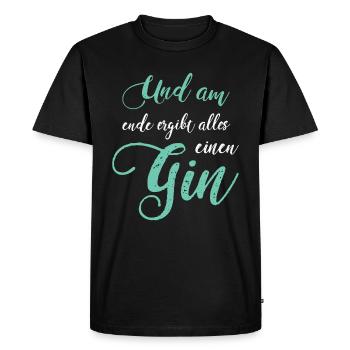 Gin Sort Gin Fan Gin Trinker Idée cadeau - T-shirt Premium bio Homme - noir - Devant - Nico (187cm)