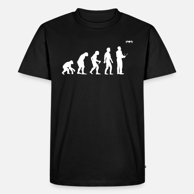 Drohne Evolution Drone Drohnenpilot Quadrocopter - Männer Premium Bio T-Shirt - Schwarz