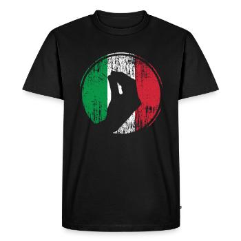 Italie Italiens geste de la main drapeau italien - T-shirt Premium bio Homme - noir - Devant - Nico (187cm)