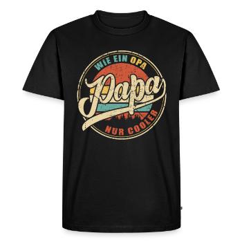 Dad Like A Grandpa Just Cool Father Father's Day Done - Men's Premium Organic T-Shirt - black - Front - Nico (187cm)