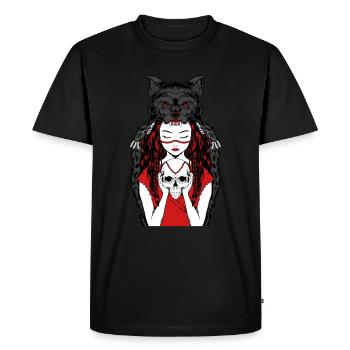 Werewolf Woman Skull Gift - Men's Premium Organic T-Shirt - black - Front - Nico (187cm)