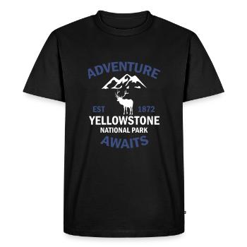 Yellowstone National Park is waiting for adventure - Men's Premium Organic T-Shirt - black - Front - Nico (187cm)