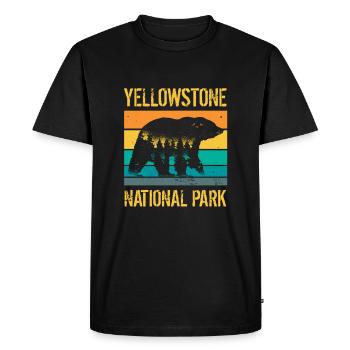 Yellowstone National Park vintage bear - Men's Premium Organic T-Shirt - black - Front - Nico (187cm)