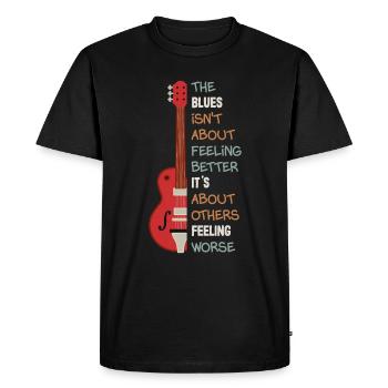 Blues music guitar player guitarist guitar - Men's Premium Organic T-Shirt - black - Front - Nico (187cm)