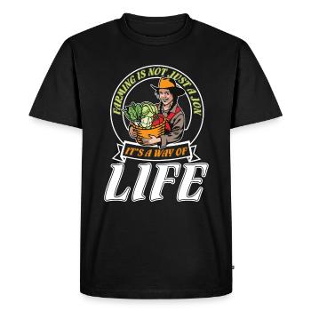 Cadeau de cour de fermier de vache fermier - T-shirt Premium bio Homme - noir - Devant - Nico (187cm)