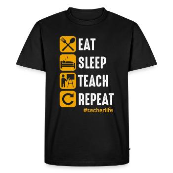 Cadeau de profession de travail scolaire enseignant - T-shirt Premium bio Homme - noir - Devant - Nico (187cm)