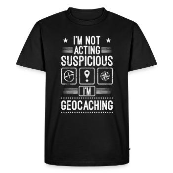 Je suis Geocaching Geocaching Géocaching suspect - T-shirt Premium bio Homme - noir - Devant - Nico (187cm)