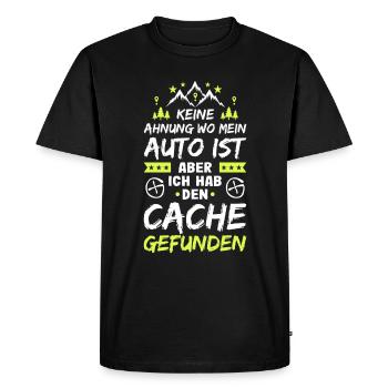 Geocaching Keine Ahnung Geocacher Cache Geocachen - Männer Premium Bio T-Shirt - Schwarz - Vorne - Nico (187cm)