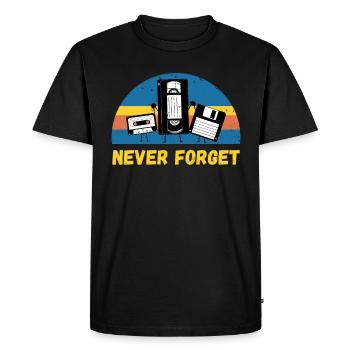 N'oubliez jamais la fête rétro - T-shirt Premium bio Homme - noir - Devant - Nico (187cm)