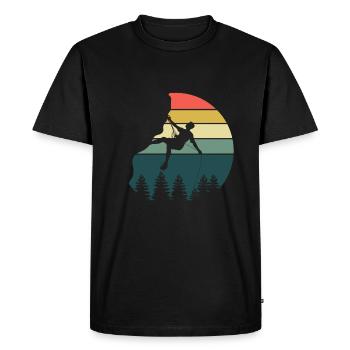 Grimpeur cadeau alpiniste rétro rocher - T-shirt Premium bio Homme - noir - Devant - Nico (187cm)