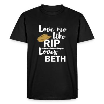 Aime-moi comme Rip Beth aime Yellowstone - T-shirt Premium bio Homme - noir - Devant - Nico (187cm)