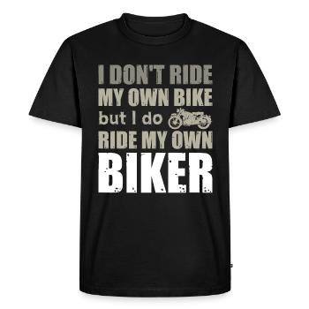 Ich fahre mein eigenes Motorrad Motorradfahrer-Mäd - Männer Premium Bio T-Shirt - Schwarz - Vorne - Nico (187cm)