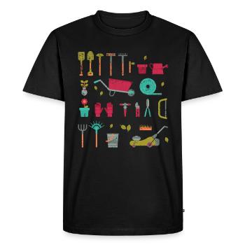 Jardinier paysagiste Evolution Horticulture - T-shirt Premium bio Homme - noir - Devant - Nico (187cm)