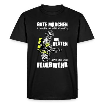 Feuerwehrfrau Freiwillige Feuerwehr Ehrenamt - Männer Premium Bio T-Shirt - Schwarz - Vorne - Nico (187cm)
