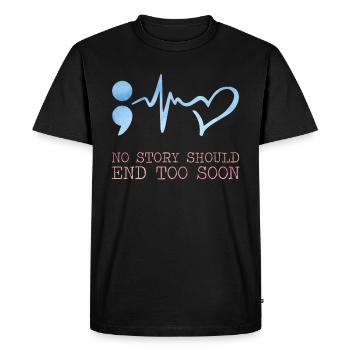 No story should end like this consciousness - Men's Premium Organic T-Shirt - black - Front - Nico (187cm)