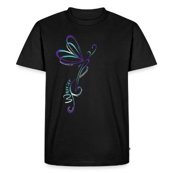 Sensibilisation aux papillons de dépression suicide - T-shirt Premium bio Homme - noir - Devant - Nico (187cm)