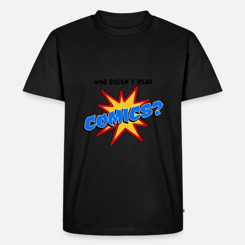 Who doesn´t read comic - Männer Premium Bio T-Shirt - Schwarz
