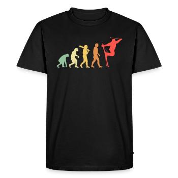 Skier Evolution Mountains Ski Sports Skier Skiing - Men's Premium Organic T-Shirt - black - Front - Nico (187cm)