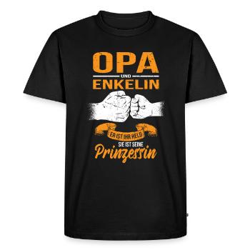 Opa und Enkelin Ihr Held Seine Prinzessin Großvate - Männer Premium Bio T-Shirt - Schwarz - Vorne - Nico (187cm)