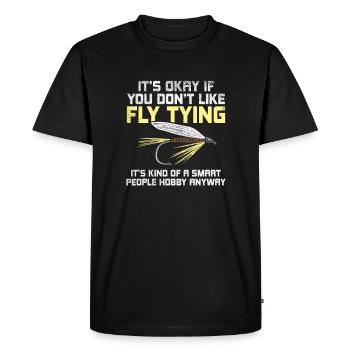 Drôle de pêcheur voler poisson prédateur cadeau - T-shirt Premium bio Homme - noir - Devant - Nico (187cm)