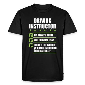 Instructeur de conduite école de conduite voiture permis de conduire - T-shirt Premium bio Homme - noir - Devant - Nico (187cm)