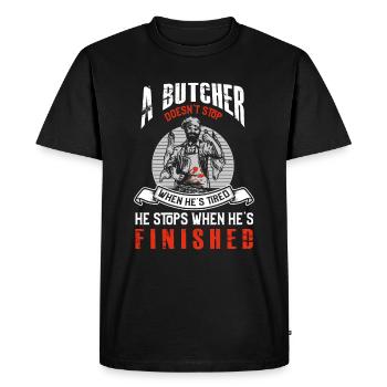 Butcher butcher meat sausage butchery profession - Men's Premium Organic T-Shirt - black - Front - Nico (187cm)