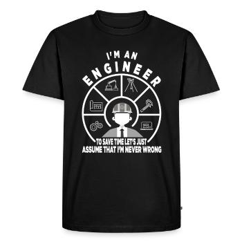 Ingénieur ingénieur ingénieur civil Études - T-shirt Premium bio Homme - noir - Devant - Nico (187cm)