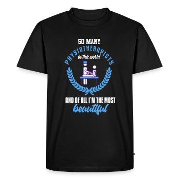 Physiotherapist Physiotherapy Physio Massage - Men's Premium Organic T-Shirt - black - Front - Nico (187cm)