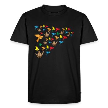 oiseaux japonais conception pour un homme heureux - T-shirt Premium bio Homme - noir - Devant - Nico (187cm)