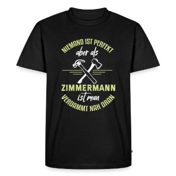 Zimmermann Zimmerer Zimmerei Schreiner Handwerker - Männer Premium Bio T-Shirt - Schwarz - Vorne - Nico (187cm)